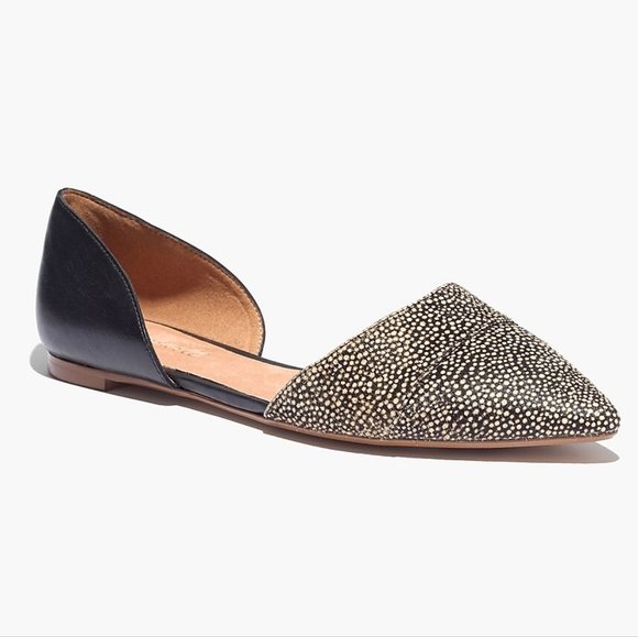 Madewell Shoes - Madewell D'Orsay Dotted Calf Hair Leather Flats Size 7